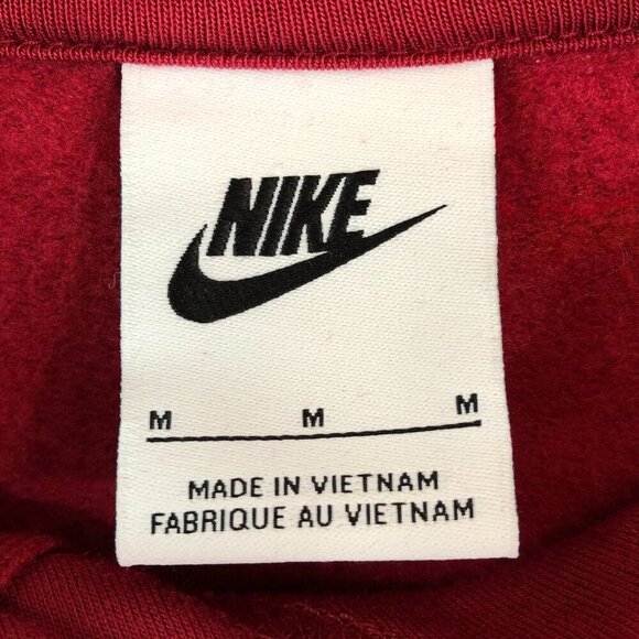 Nike Red Cropped Center Spell Out Animal Print Swoosh Hoodie Size Medium - Picture 4 of 5